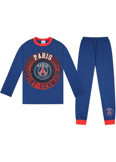 Paris Saint Germain Boys Blue FC Crest Long Pyjama Set (4-6yrs)