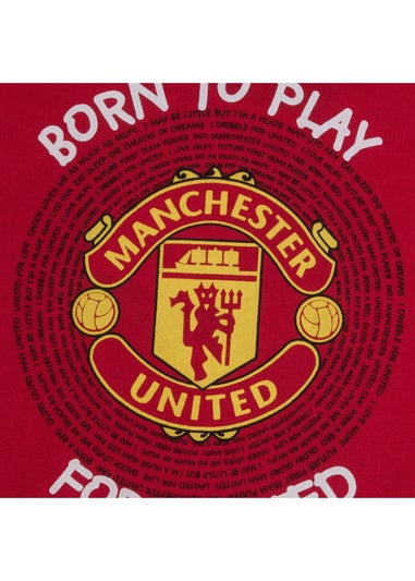 Manchester United FC Boys Red Baby Born To Play Long Pyjama Set (0-1yrs)