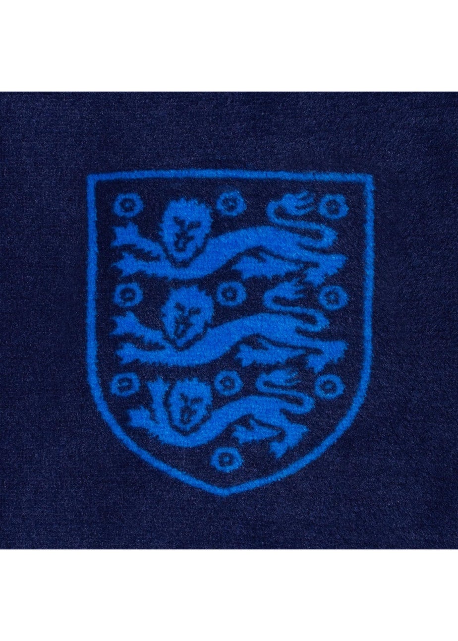 England Navy Crest Fleece All-Over Print Dressing Gown