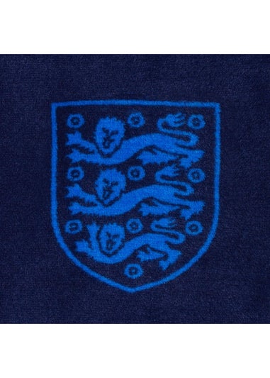 England Navy Crest Fleece All-Over Print Dressing Gown