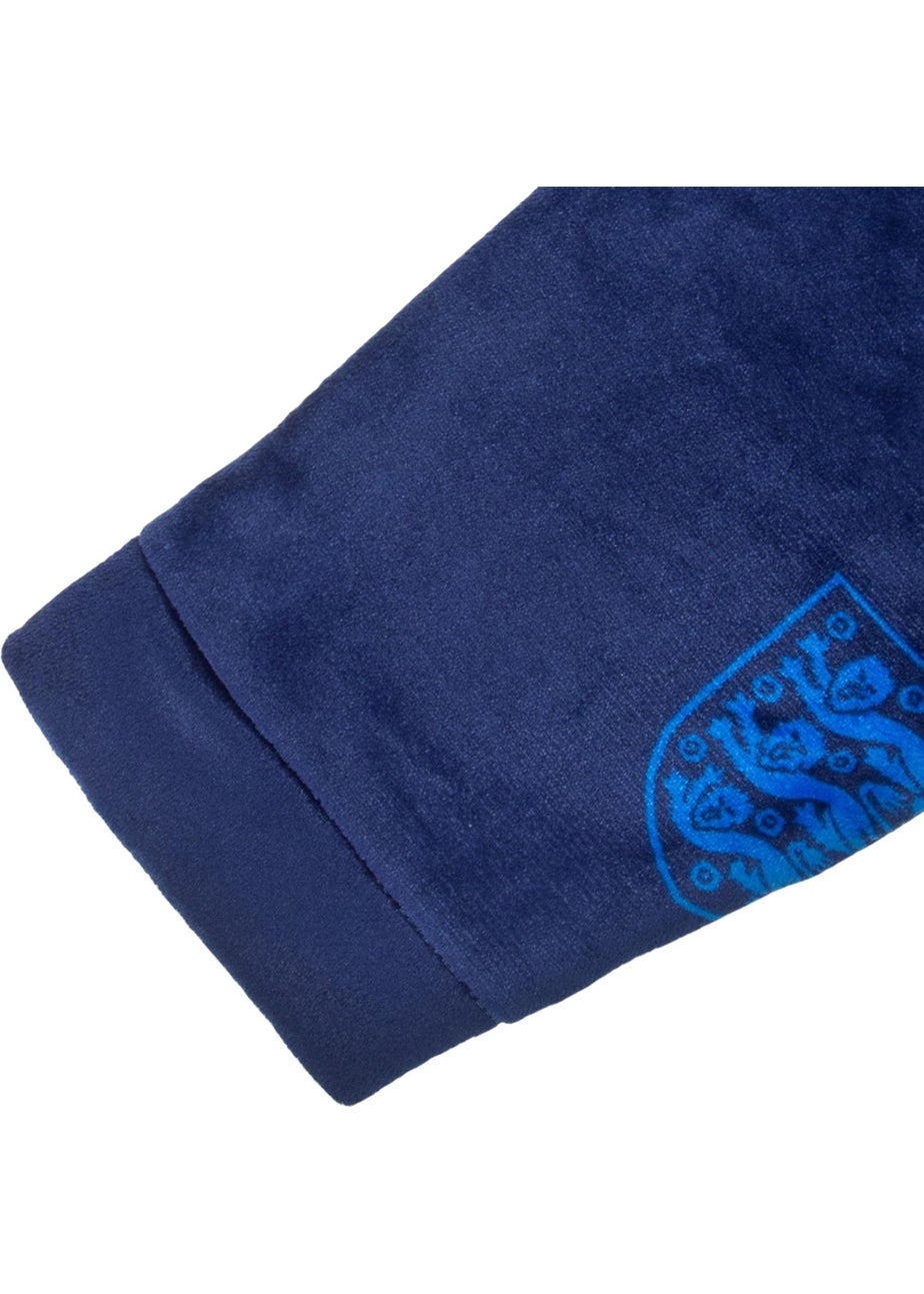 England Navy Crest Fleece All-Over Print Dressing Gown