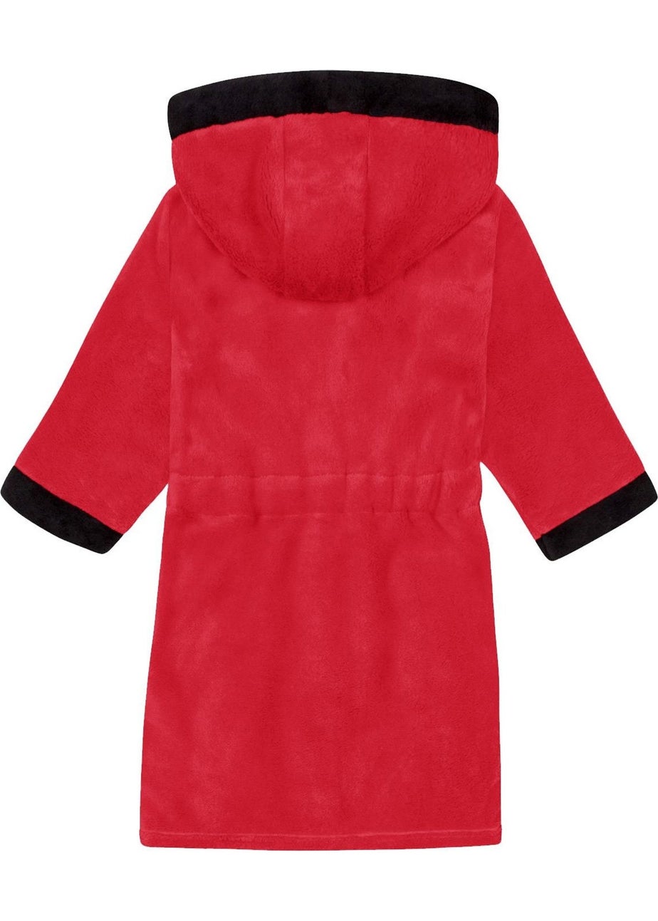 Liverpool FC Boys Red Crest Fleece Contrast Trim Dressing Gown (3-14yrs)