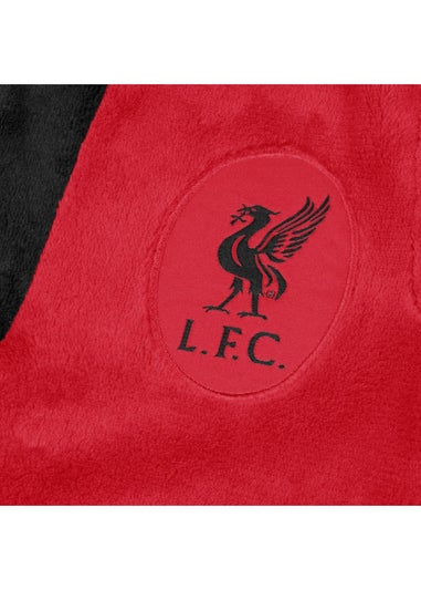 Liverpool FC Boys Red Crest Fleece Contrast Trim Dressing Gown (3-14yrs)