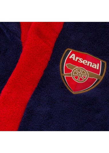 Arsenal FC Boys Blue Crest Fleece Dressing Gown (3-14yrs)