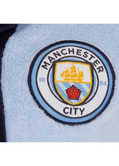 Manchester United FC Boys Sky Blue Crest Fleece Dressing Gown (5-14yrs)