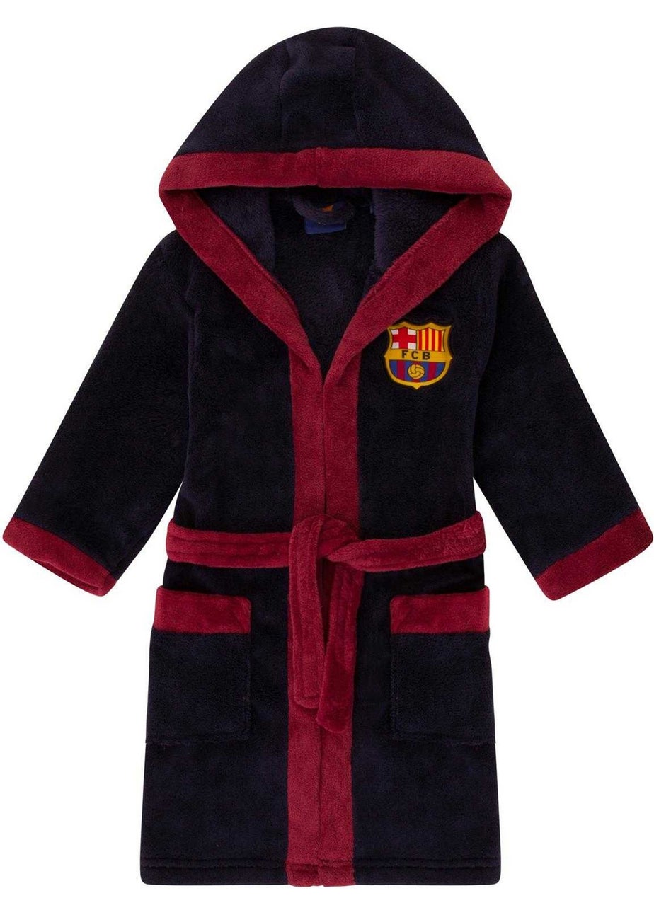 FC Barcelona Boys Navy Crest Fleece Dressing Gown (3-14yrs)