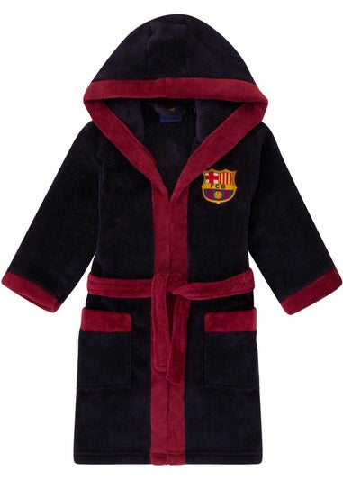 FC Barcelona Boys Navy Crest Fleece Dressing Gown (3-14yrs)