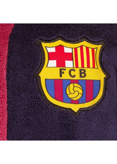 FC Barcelona Boys Navy Crest Fleece Dressing Gown (3-14yrs)
