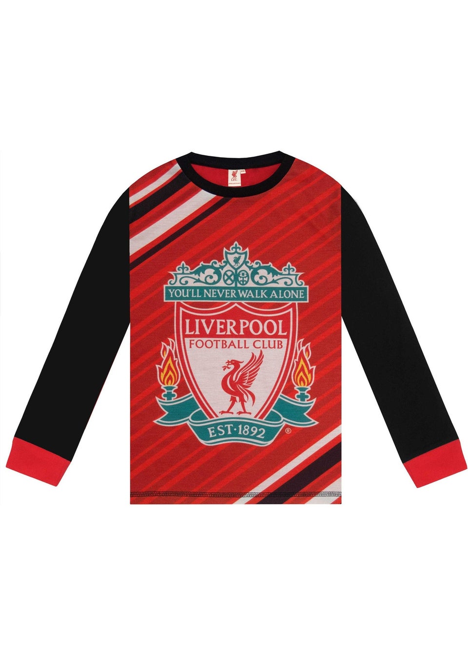 Liverpool FC Boys Black/Red Sublimated Long Pyjama Set (3-14yrs)
