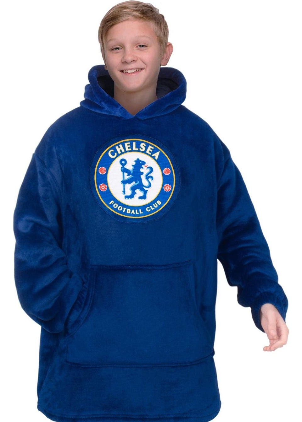 Chelsea Blue FC Kids Crest Oversized Blanket Hoodie (6-14yrs)