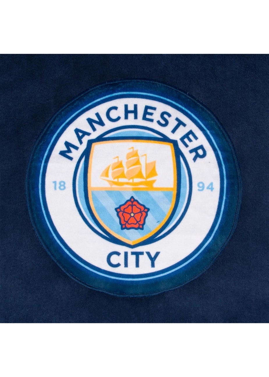 Manchester City FC Navy Crest Oversized Blanket Hoodie