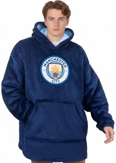 Manchester City FC Navy Crest Oversized Blanket Hoodie