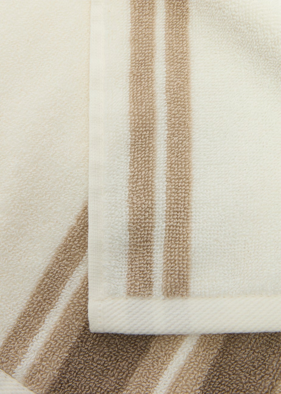 Beige Stripe Hand Towel