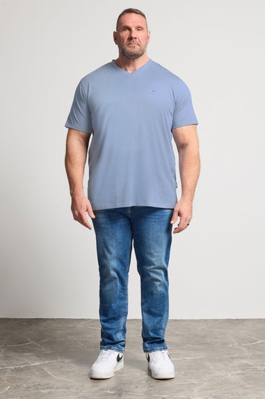 BadRhino Navy Blue 5 Pack V-Neck T-Shirts