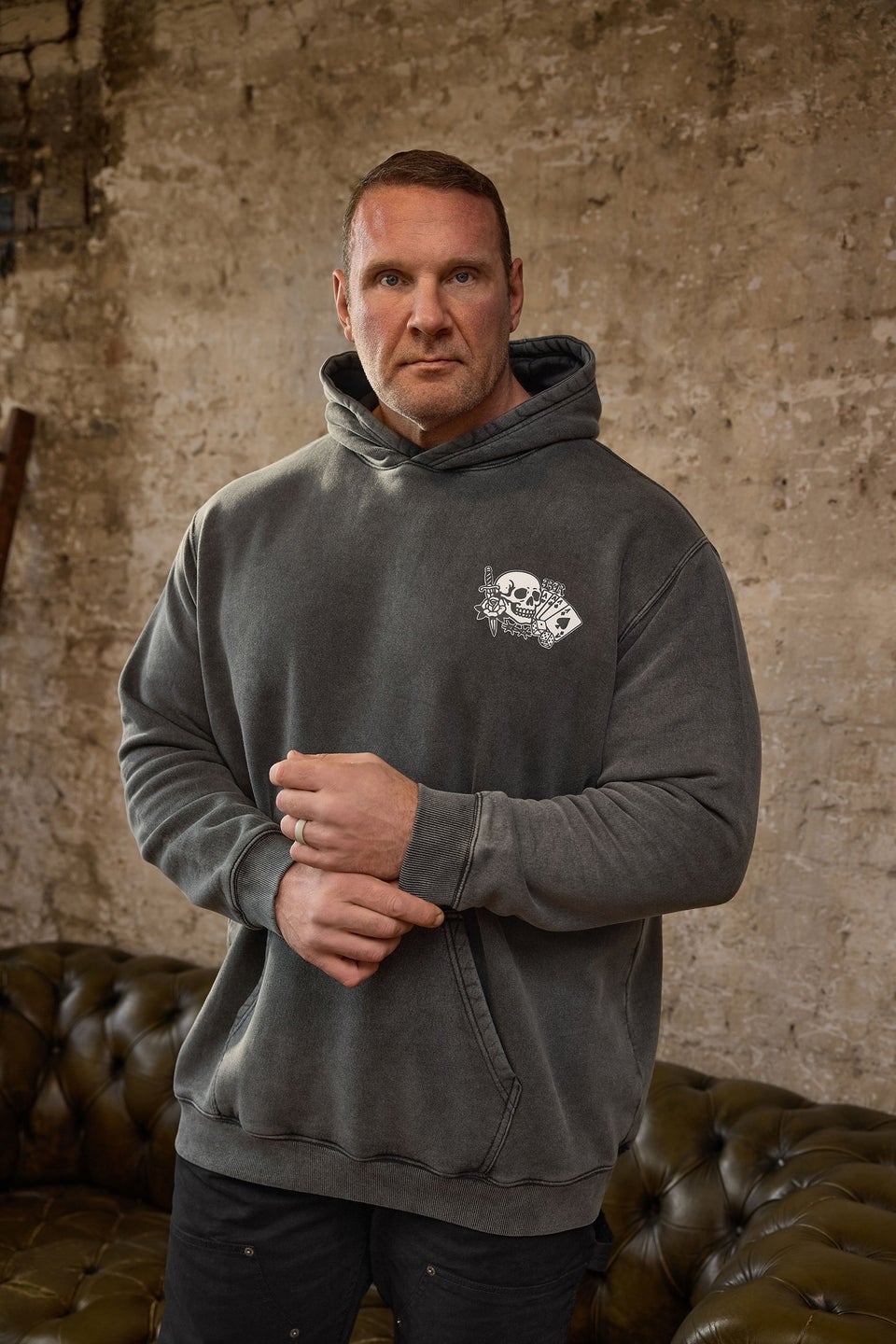 BadRhino Black Sun Bleached Tattoo Graphic Hoodie