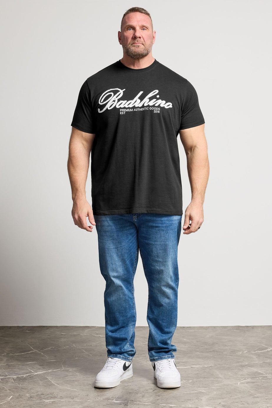 BadRhino Black Embroidered Script T-Shirt