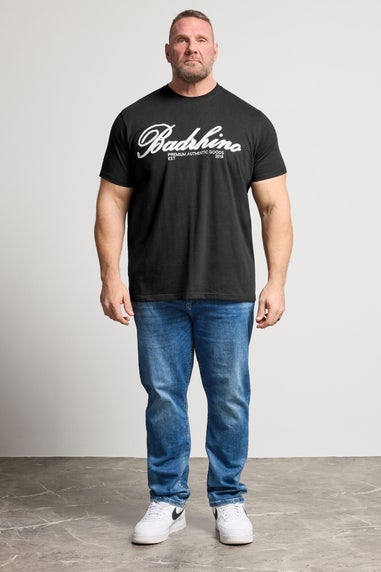 BadRhino Black Embroidered Script T-Shirt