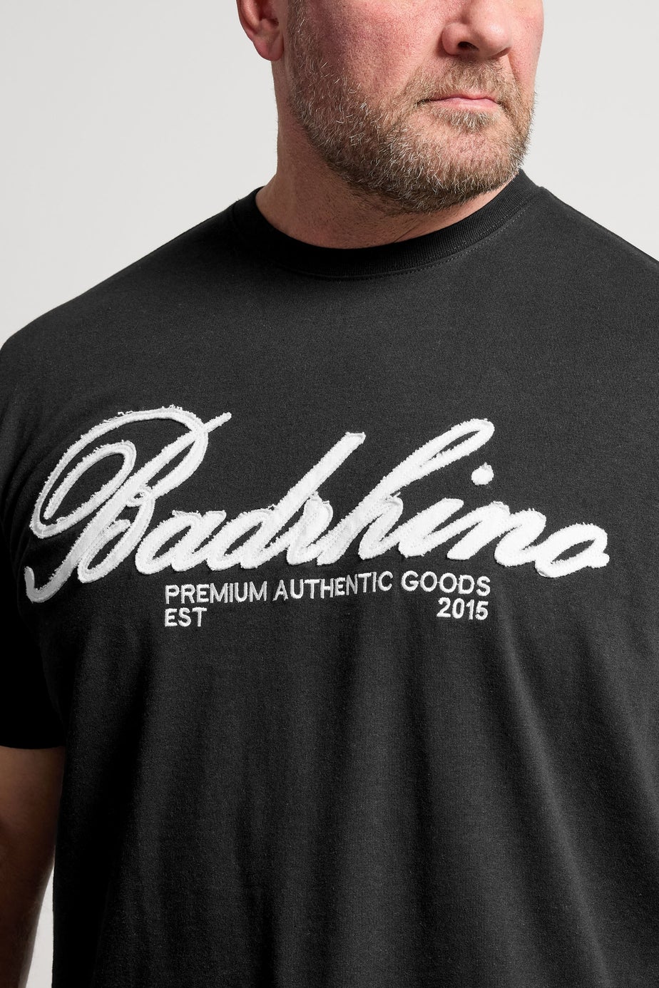 BadRhino Black Embroidered Script T-Shirt