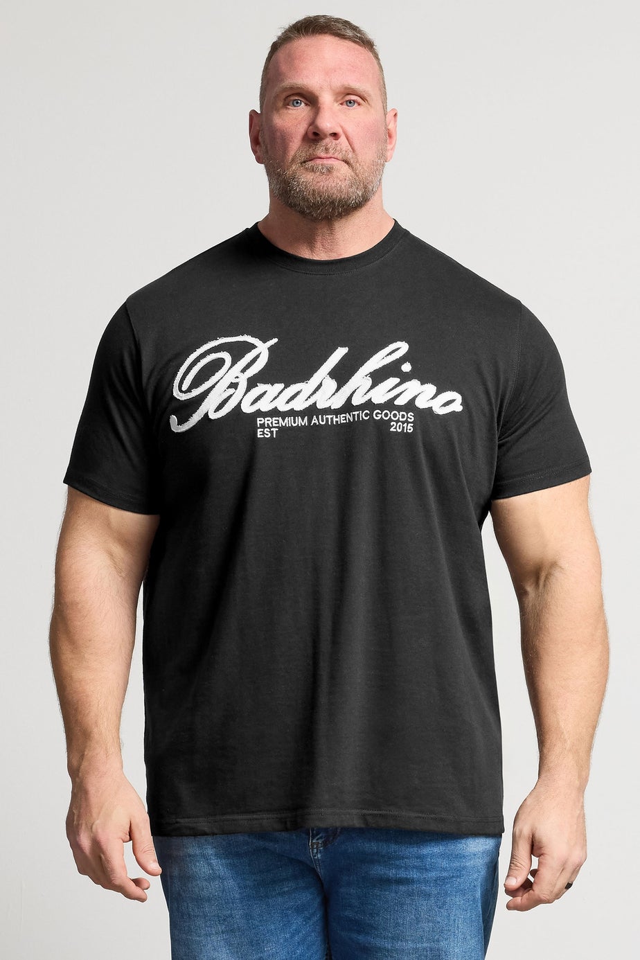 BadRhino Black Embroidered Script T-Shirt