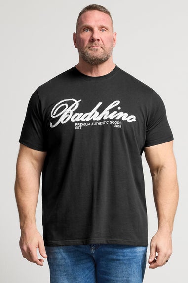 BadRhino Black Embroidered Script T-Shirt