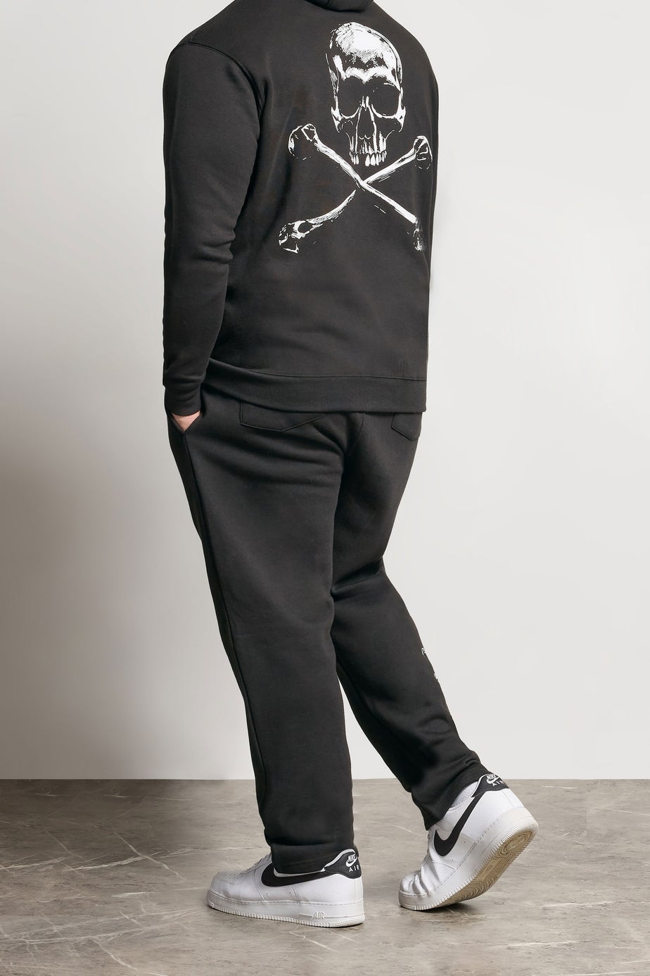 BadRhino Black Side Skull Open Hem Joggers
