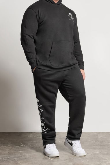 BadRhino Black Side Skull Open Hem Joggers