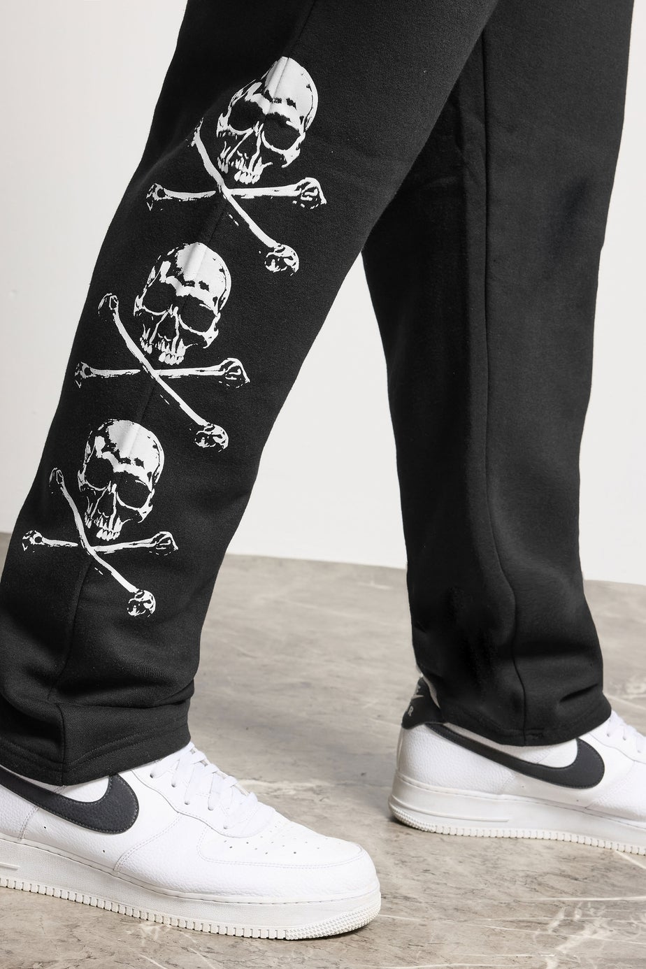 BadRhino Black Side Skull Open Hem Joggers