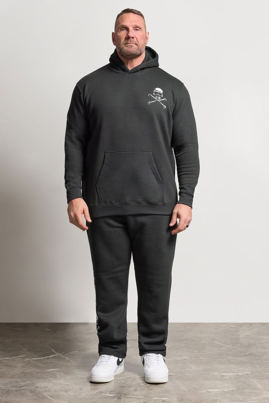 BadRhino Black Side Skull Open Hem Joggers