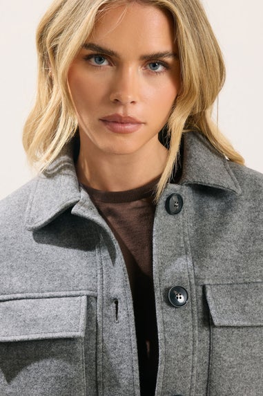 PixieGirl Petite Grey Marl Brushed Jacket