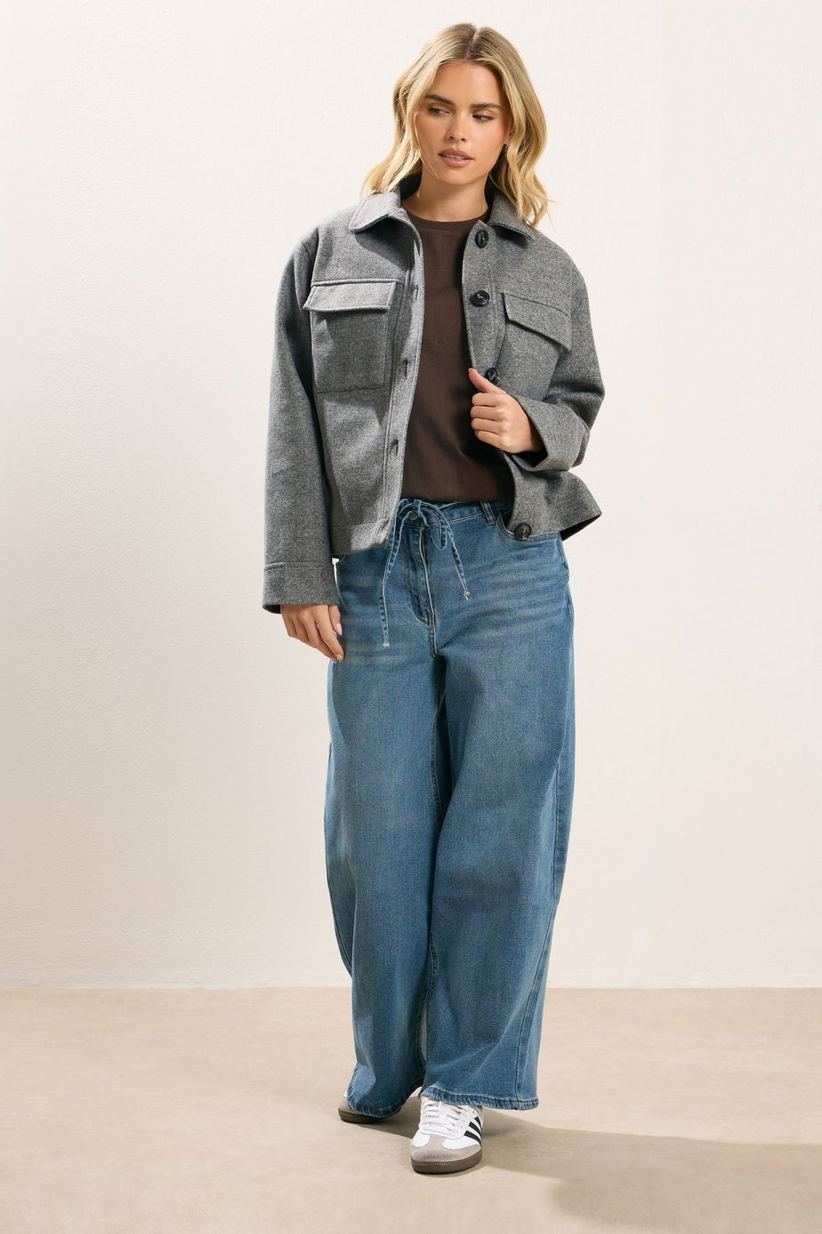 PixieGirl Petite Grey Marl Brushed Jacket