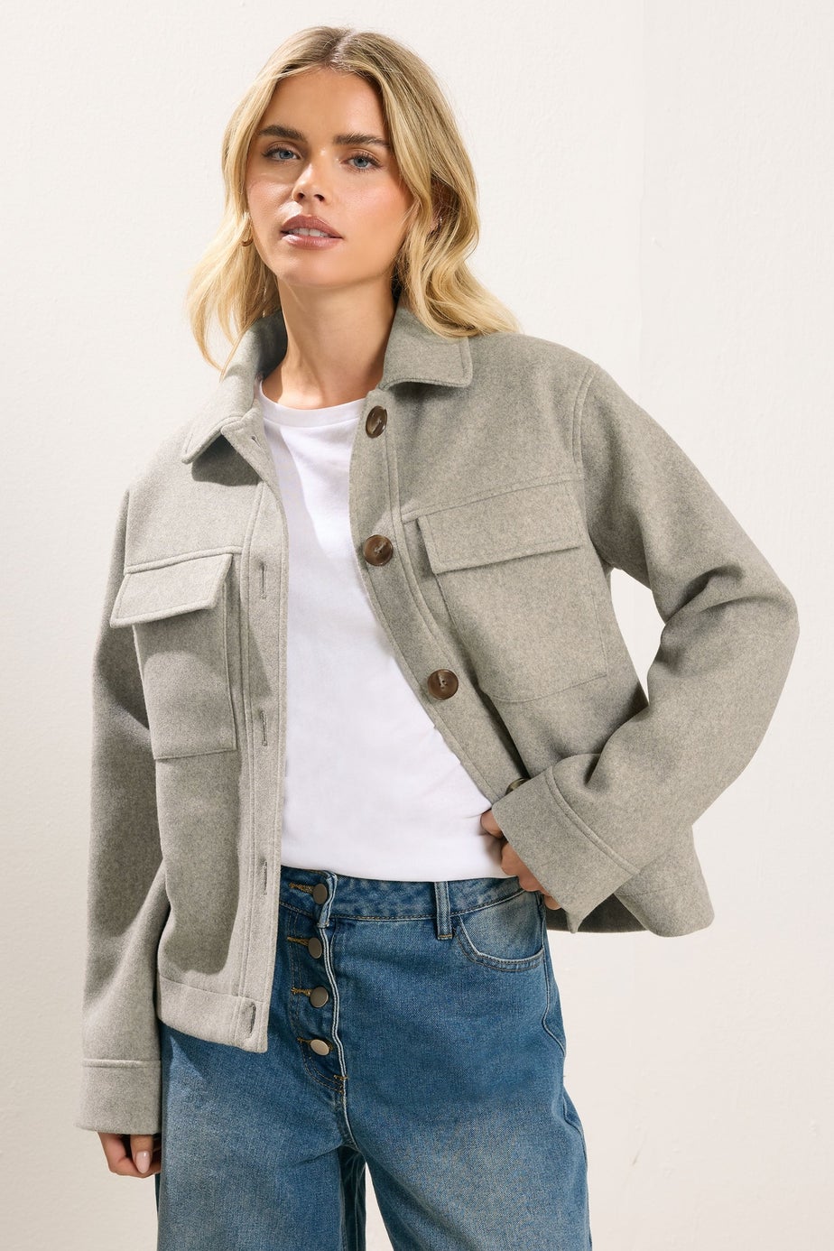 PixieGirl Petite Natural Brown Brushed Jacket