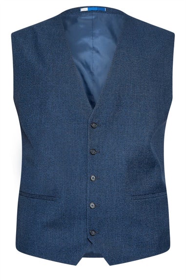 BadRhino Blue Textured Suit Waistcoat