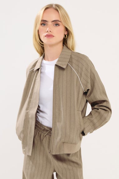 PixieGirl Petite Brown Stripe Tailored Jacket