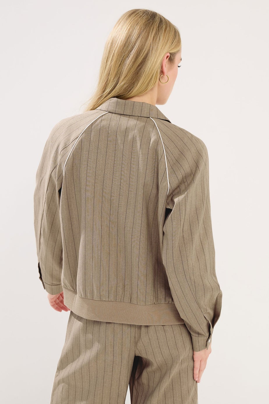 PixieGirl Petite Brown Stripe Tailored Jacket