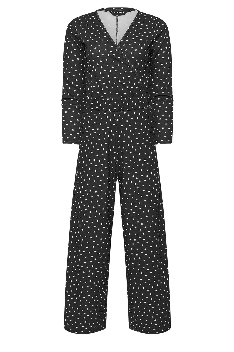PixieGirl Petite Black Spot Wide Leg Jumpsuit