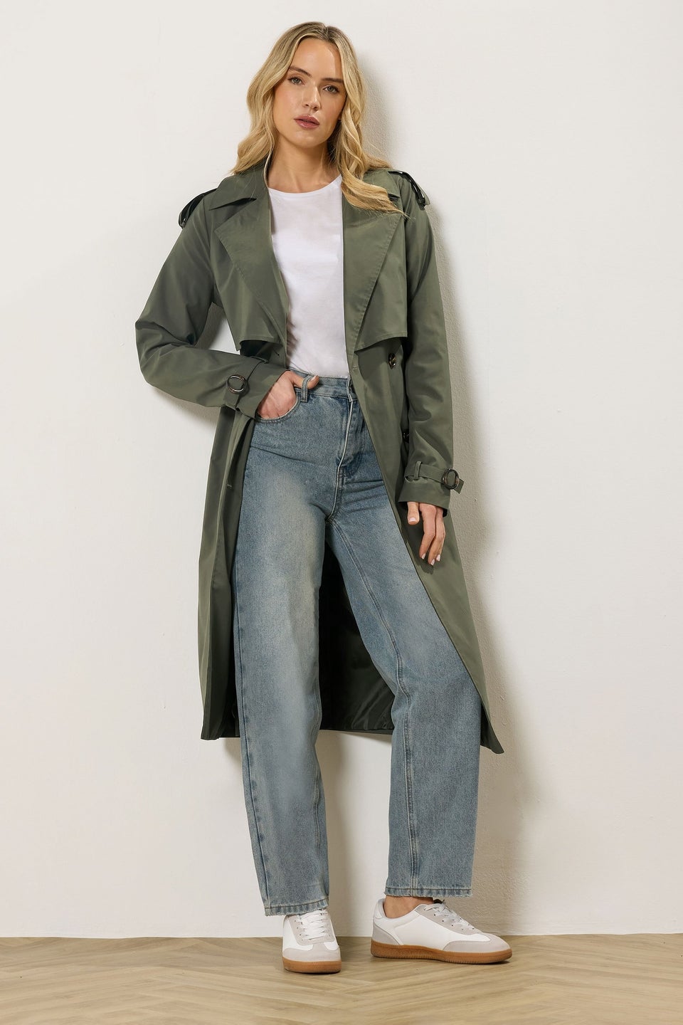 Long Tall Sally Khaki Green Trench Coat