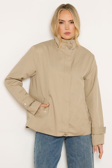Long Tall Sally Natural Brown Funnel Neck Jacket