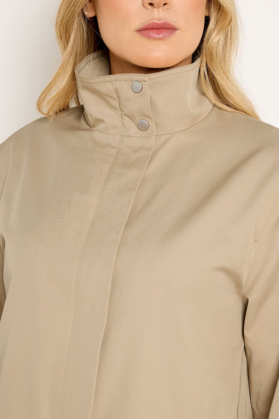 Long Tall Sally Natural Brown Funnel Neck Jacket