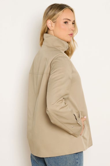 Long Tall Sally Natural Brown Funnel Neck Jacket