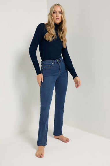 Long Tall Sally Dark Blue Stretch Straight Leg Jeans