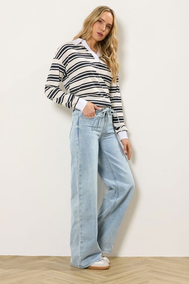 Long Tall Sally Light Blue Wash Tie Waist Jeans