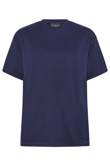 PixieGirl Petite 2 Pack Chocolate Brown & Navy Blue Oversized T-Shirts