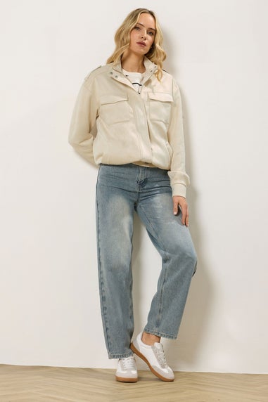 Long Tall Sally Cream Faux Suede Jacket