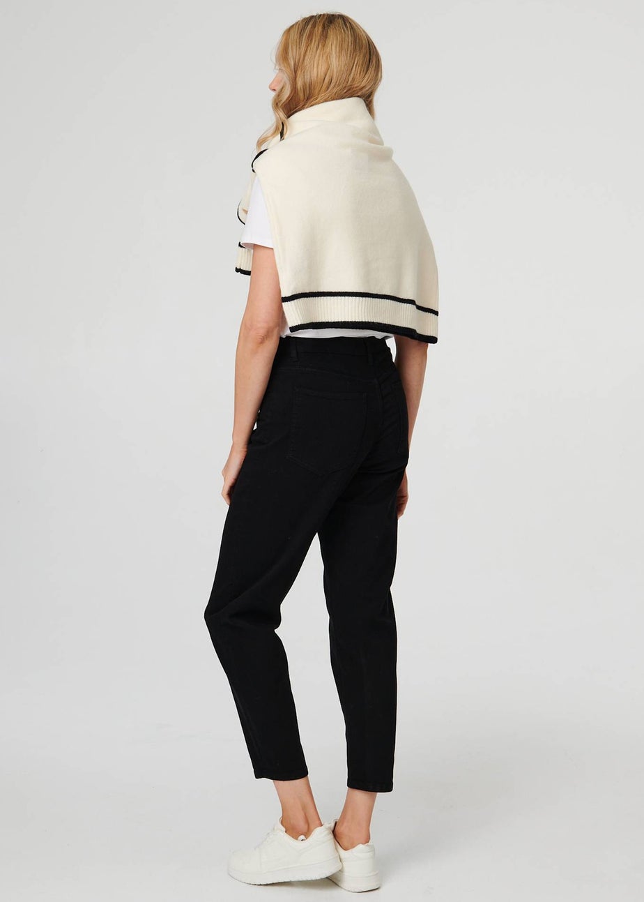 Izabel London Black High Waist Slim Fit Cropped Jeans