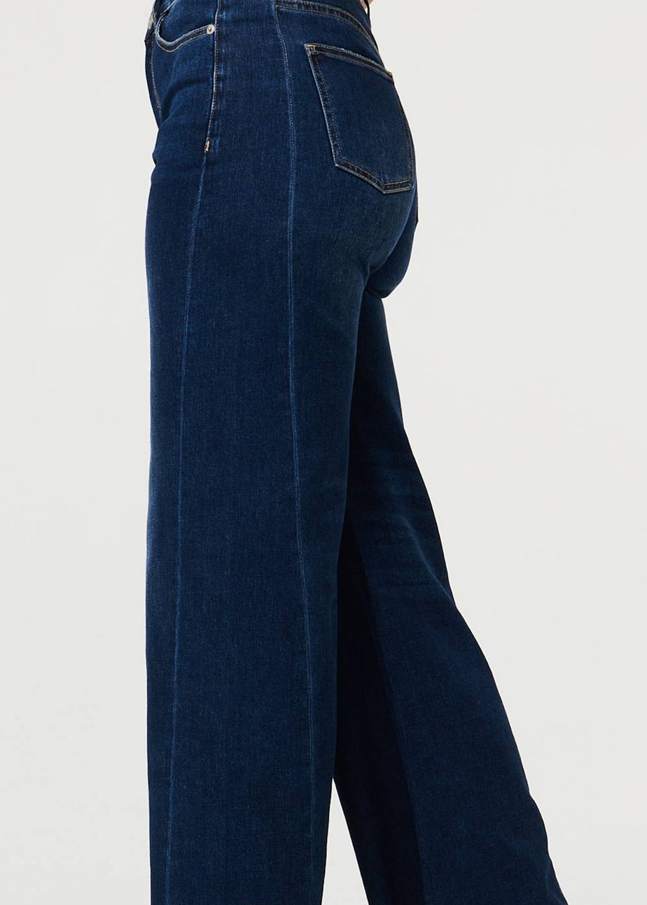 Izabel London Blue High Waist Slim Fit Flared Jeans