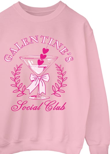 Brands In Valentine's Day Galentine's Social Club Pink Graphic Sweatshirt