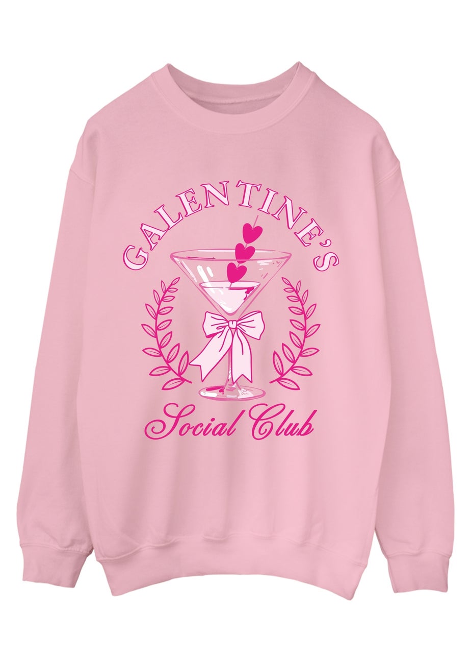 Brands In Valentine's Day Galentine's Social Club Pink Graphic Sweatshirt