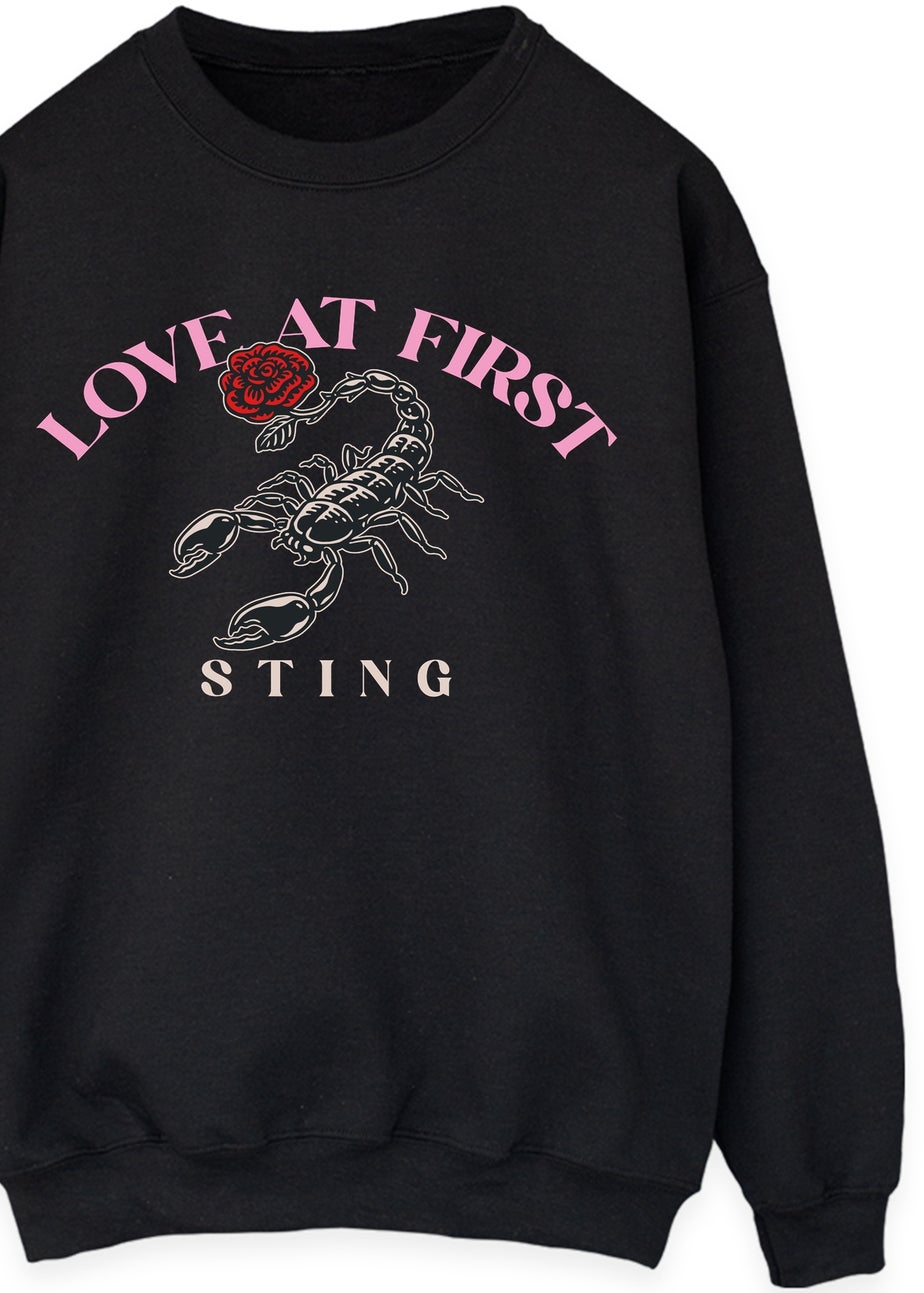 Brands In Valentine's Day Scorpion Sting Black Graphic Sweatshirt