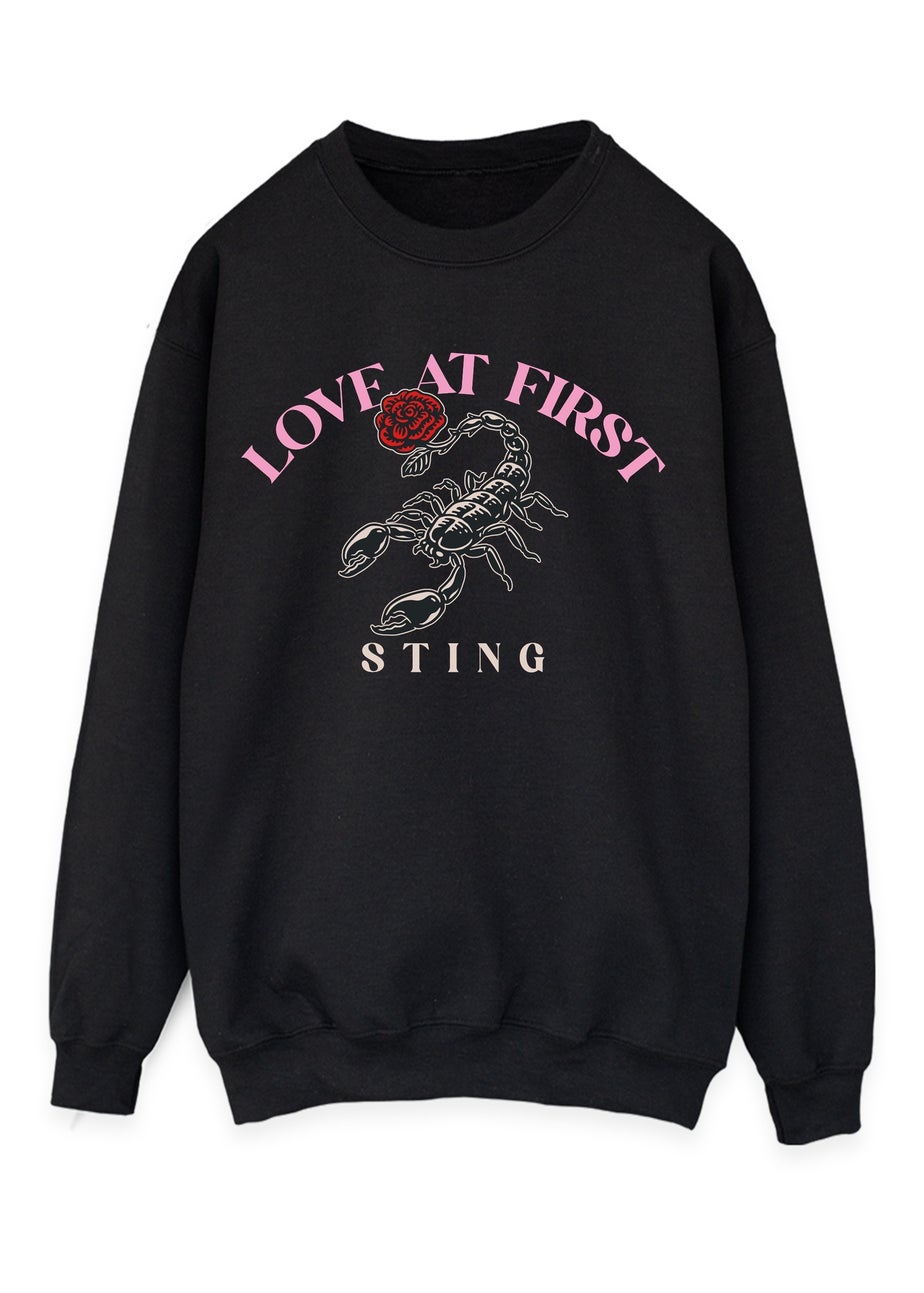 Brands In Valentine's Day Scorpion Sting Black Graphic Sweatshirt
