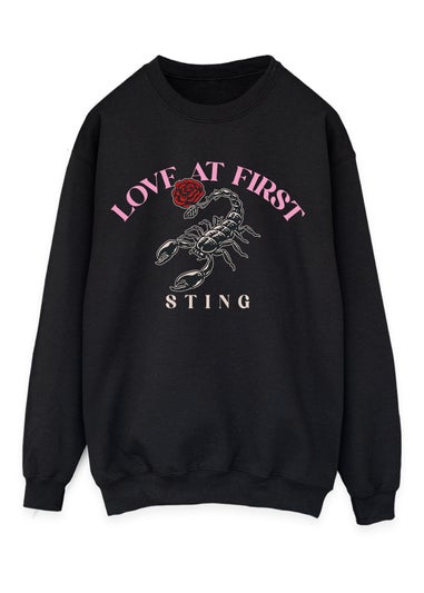 Brands In Valentine's Day Scorpion Sting Black Graphic Sweatshirt